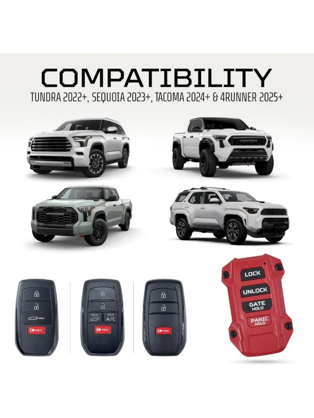 Replacement Key Fob for Toyota Tacoma, Tundra, 4Runner, Sequoia | Custom USA